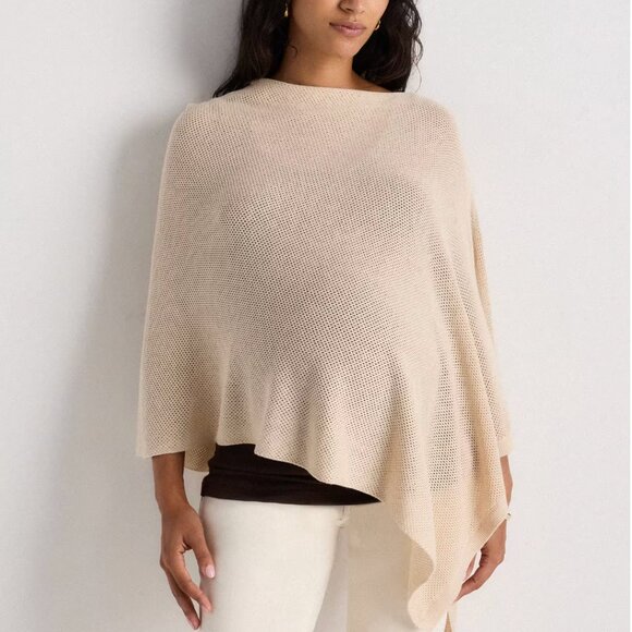 Quince Lightweight Cotton Cashmere Nursing Shawl in Oatmeal - Picture 1 of 3